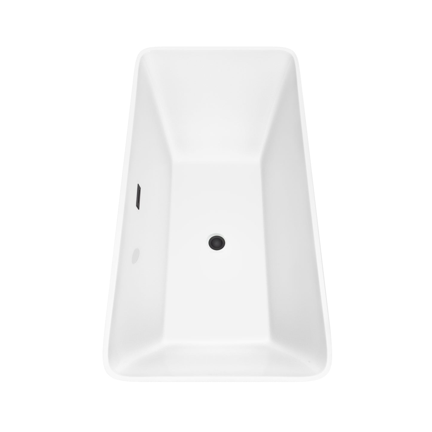 Wyndham Collection Tiffany 67 Inch Freestanding Bathtub in White with Floor Mounted Faucet, Drain and Overflow Trim in Matte Black - Luxe Bathroom Vanities