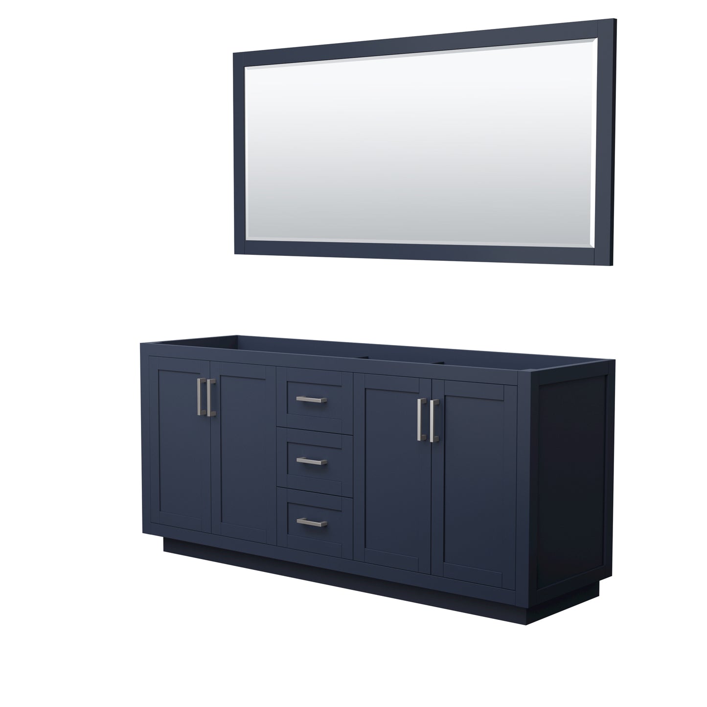 Wyndham Collection Miranda 72 Inch Double Bathroom Vanity, No Countertop, No Sink, 70 Inch Mirror - Luxe Bathroom Vanities