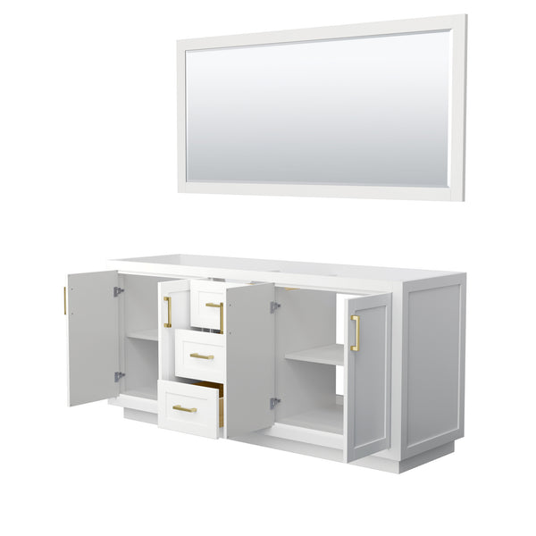 Wyndham Collection Miranda 72 Inch Double Bathroom Vanity, No Countertop, No Sink, 70 Inch Mirror - Luxe Bathroom Vanities