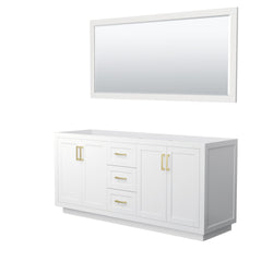 Wyndham Collection Miranda 72 Inch Double Bathroom Vanity, No Countertop, No Sink, 70 Inch Mirror - Luxe Bathroom Vanities