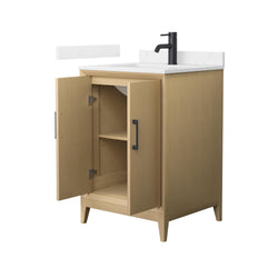 Wyndham Janna 24 Inch Single Bathroom Vanity in White Oak - Luxe Bathroom Vanities