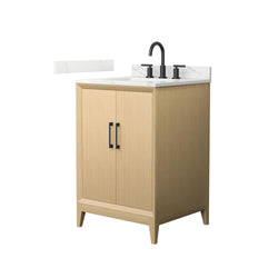 Wyndham Janna 24 Inch Single Bathroom Vanity in White Oak - Luxe Bathroom Vanities