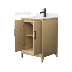 Wyndham Janna 24 Inch Single Bathroom Vanity in White Oak - Luxe Bathroom Vanities