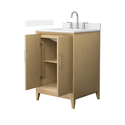 Wyndham Janna 24 Inch Single Bathroom Vanity in White Oak - Luxe Bathroom Vanities
