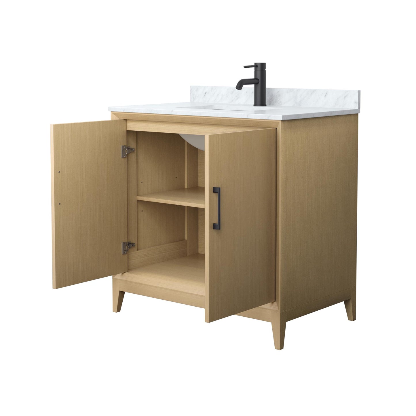 Wyndham Janna 36 Inch Single Bathroom Vanity in White Oak - Luxe Bathroom Vanities