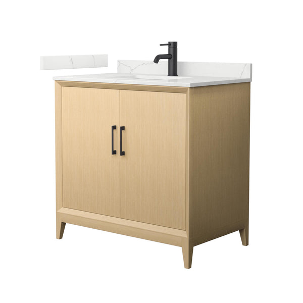 Wyndham Janna 36 Inch Single Bathroom Vanity in White Oak - Luxe Bathroom Vanities