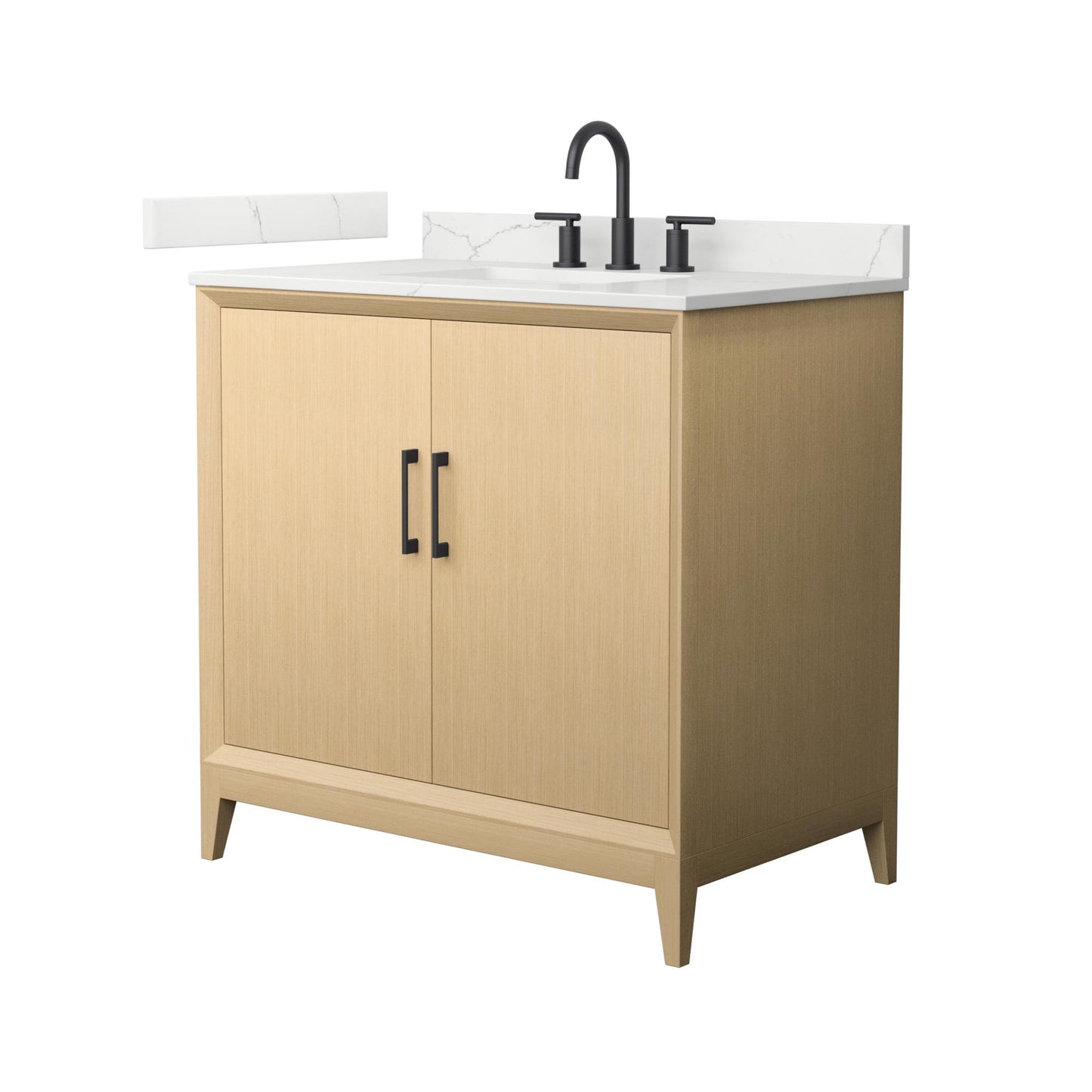 Wyndham Janna 36 Inch Single Bathroom Vanity in White Oak - Luxe Bathroom Vanities
