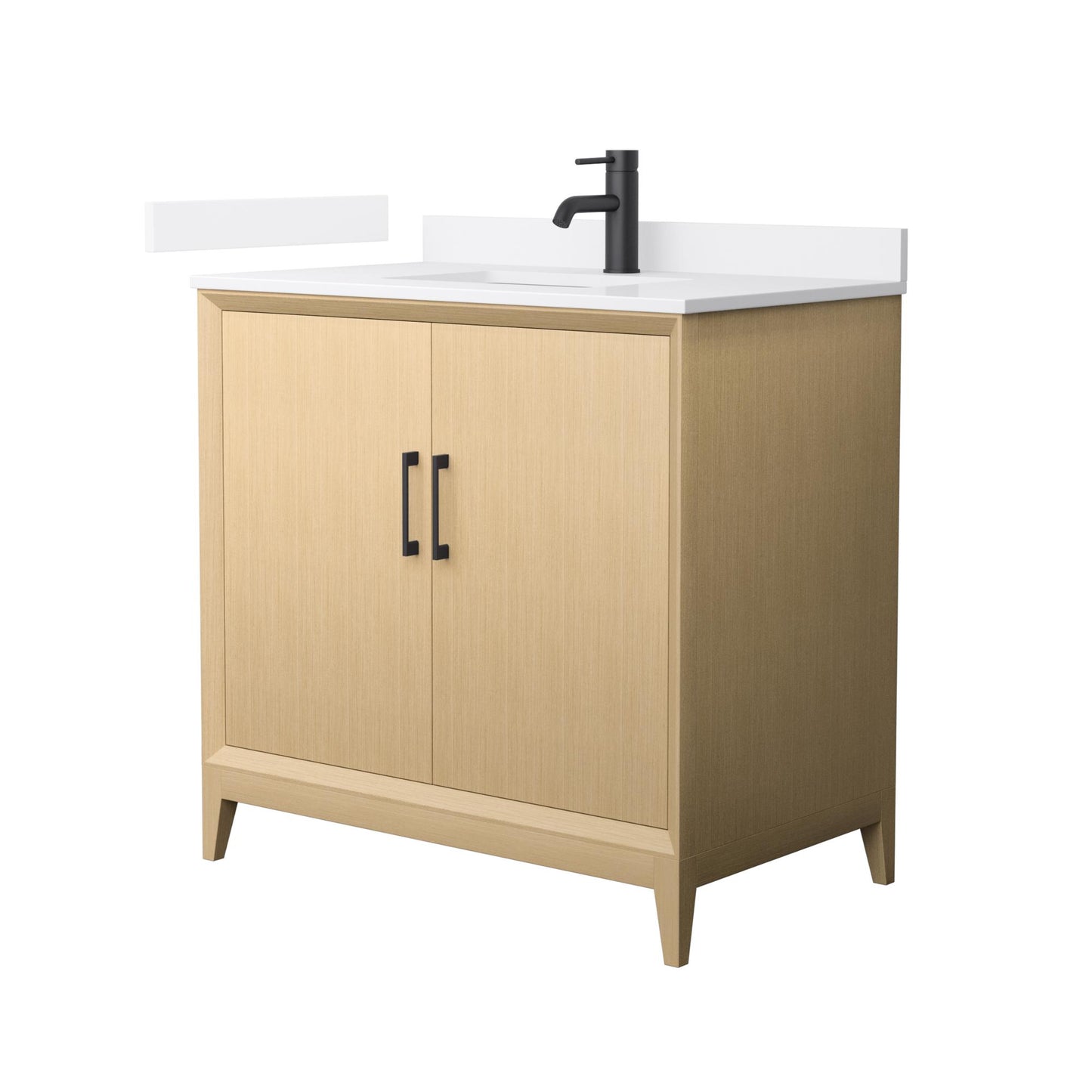 Wyndham Janna 36 Inch Single Bathroom Vanity in White Oak - Luxe Bathroom Vanities