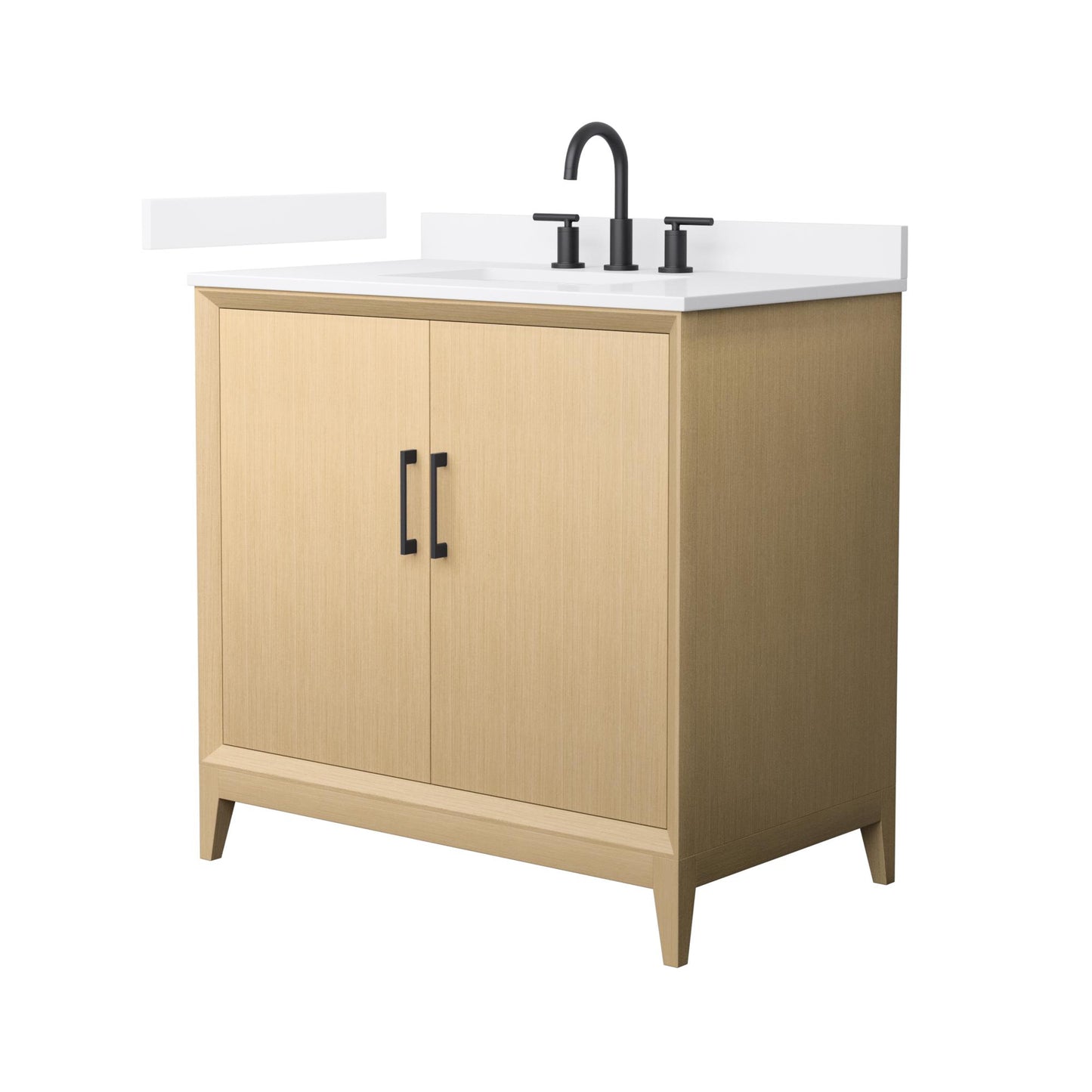 Wyndham Janna 36 Inch Single Bathroom Vanity in White Oak - Luxe Bathroom Vanities