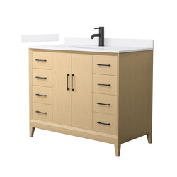 Wyndham Janna 42 Inch Single Bathroom Vanity in White Oak