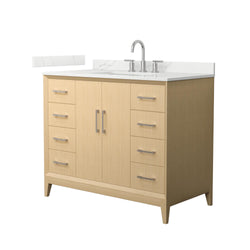 Wyndham Janna 42 Inch Single Bathroom Vanity in White Oak