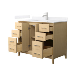 Wyndham Janna 42 Inch Single Bathroom Vanity in White Oak