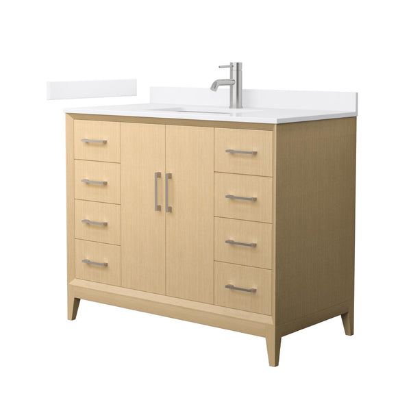 Wyndham Janna 42 Inch Single Bathroom Vanity in White Oak