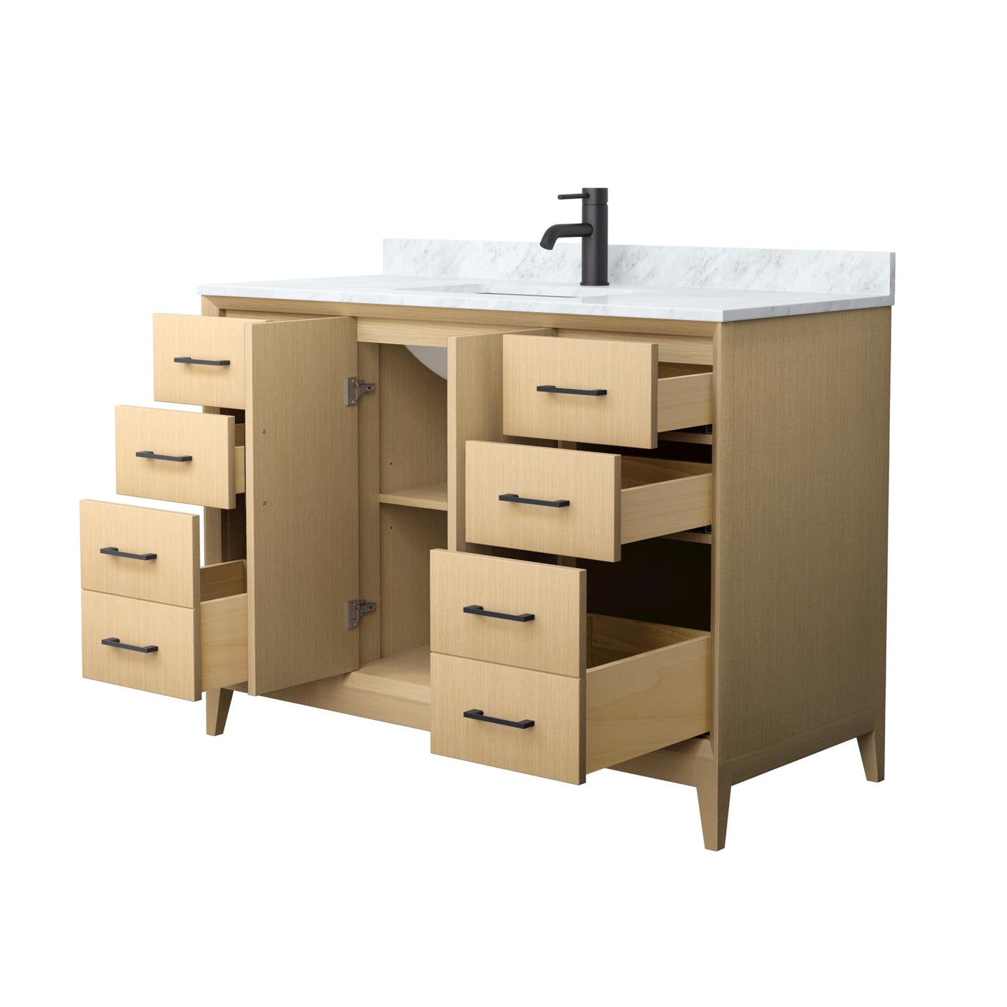 Wyndham Janna 48 Inch Single Bathroom Vanity in White Oak - Luxe Bathroom Vanities