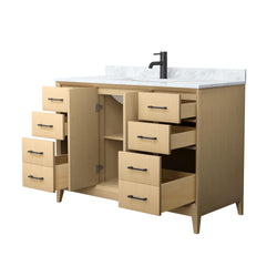 Wyndham Janna 48 Inch Single Bathroom Vanity in White Oak - Luxe Bathroom Vanities