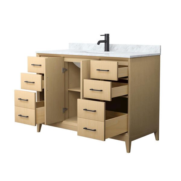 Wyndham Janna 48 Inch Single Bathroom Vanity in White Oak - Luxe Bathroom Vanities