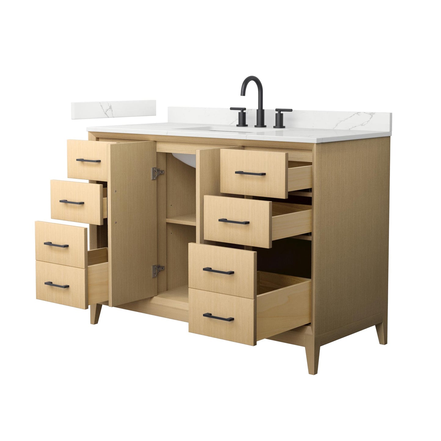 Wyndham Janna 48 Inch Single Bathroom Vanity in White Oak - Luxe Bathroom Vanities