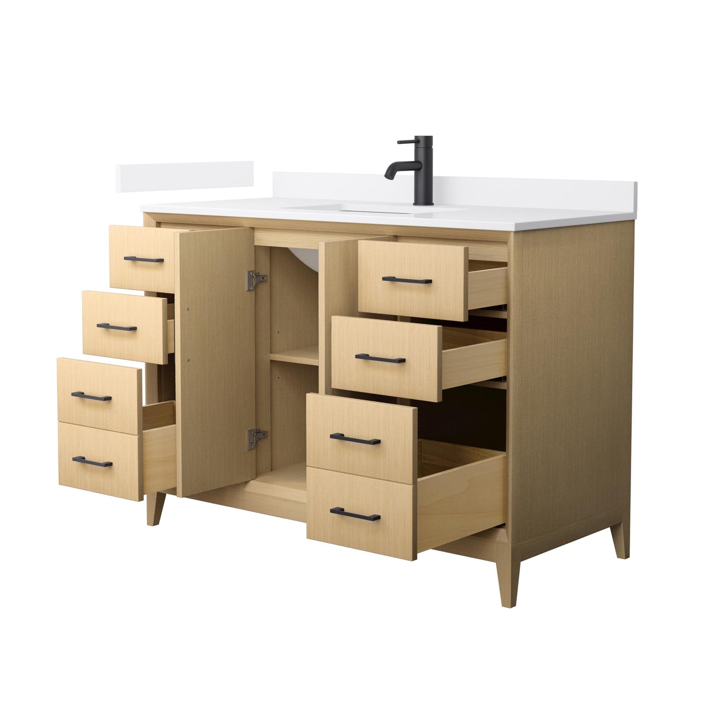 Wyndham Janna 48 Inch Single Bathroom Vanity in White Oak - Luxe Bathroom Vanities