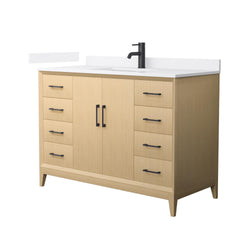 Wyndham Janna 48 Inch Single Bathroom Vanity in White Oak - Luxe Bathroom Vanities