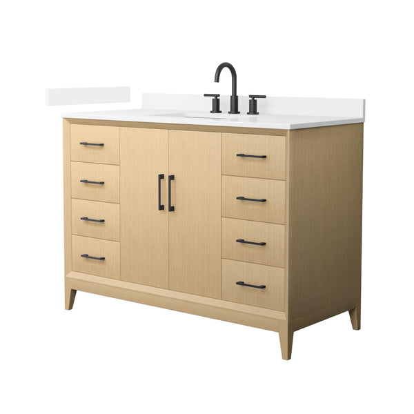 Wyndham Janna 48 Inch Single Bathroom Vanity in White Oak - Luxe Bathroom Vanities