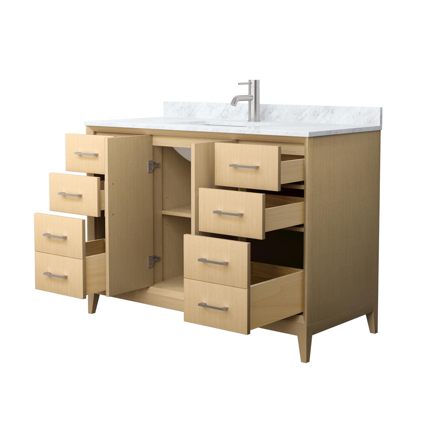 Wyndham Janna 48 Inch Single Bathroom Vanity in White Oak - Luxe Bathroom Vanities