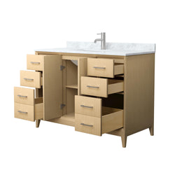 Wyndham Janna 48 Inch Single Bathroom Vanity in White Oak - Luxe Bathroom Vanities