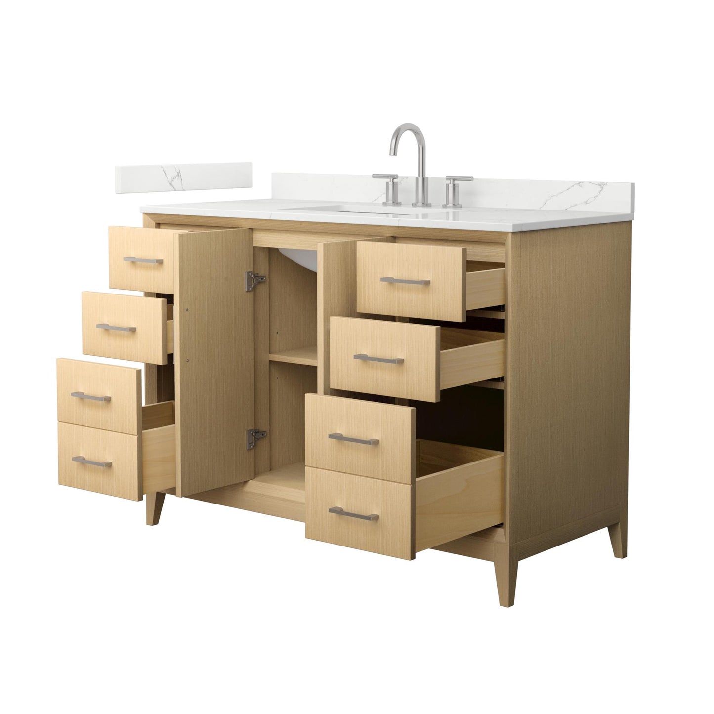 Wyndham Janna 48 Inch Single Bathroom Vanity in White Oak - Luxe Bathroom Vanities