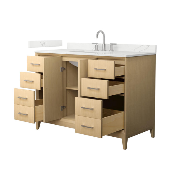 Wyndham Janna 48 Inch Single Bathroom Vanity in White Oak - Luxe Bathroom Vanities