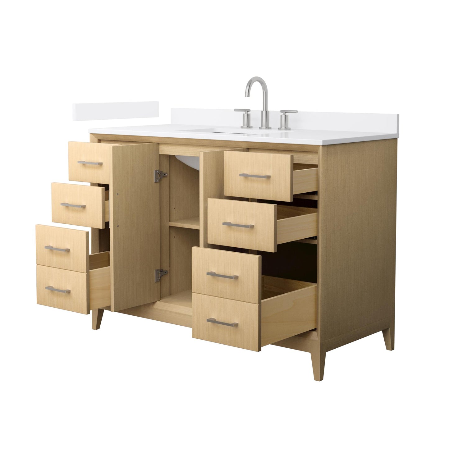 Wyndham Janna 48 Inch Single Bathroom Vanity in White Oak - Luxe Bathroom Vanities