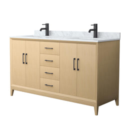 Wyndham Janna 60 Inch Double Bathroom Vanity in White Oak - Luxe Bathroom Vanities