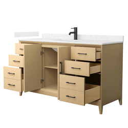 Wyndham Janna 60 Inch Single Bathroom Vanity in White Oak - Luxe Bathroom Vanities