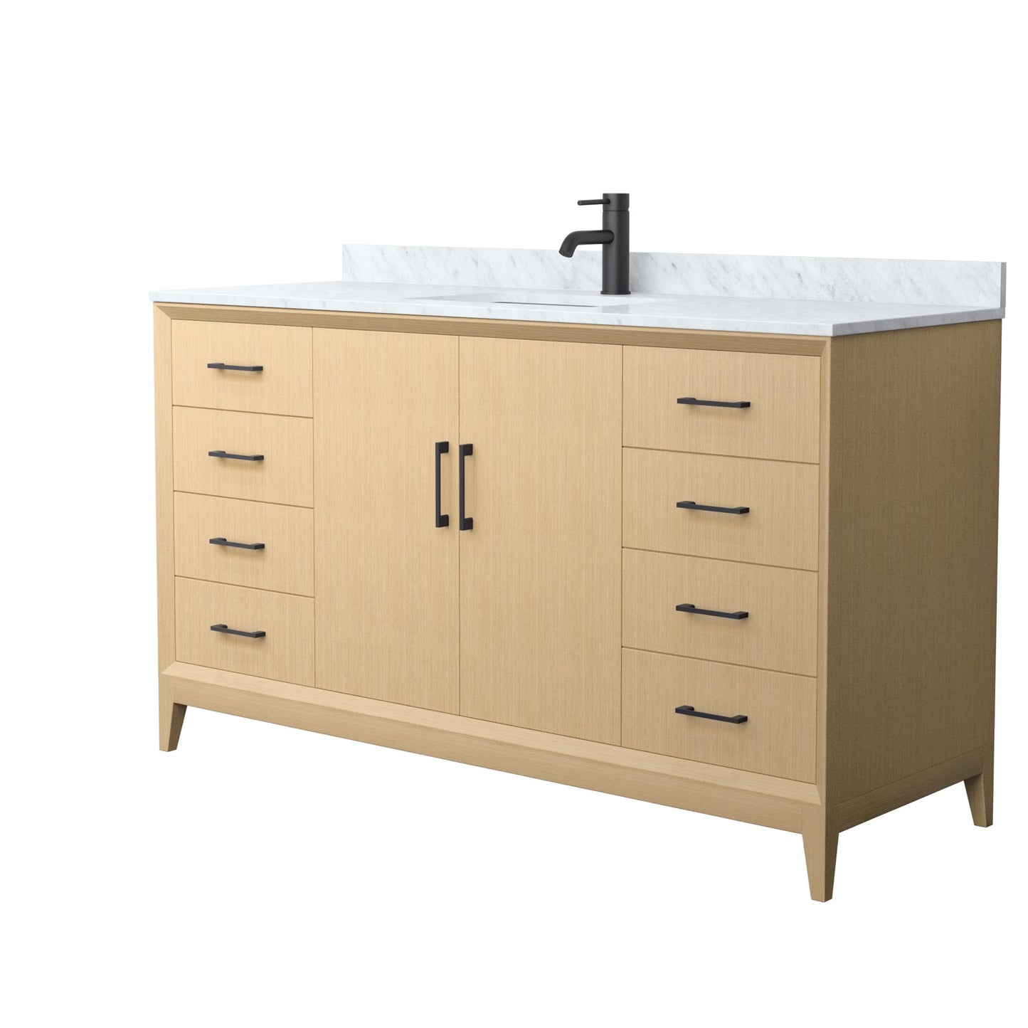 Wyndham Janna 60 Inch Single Bathroom Vanity in White Oak - Luxe Bathroom Vanities