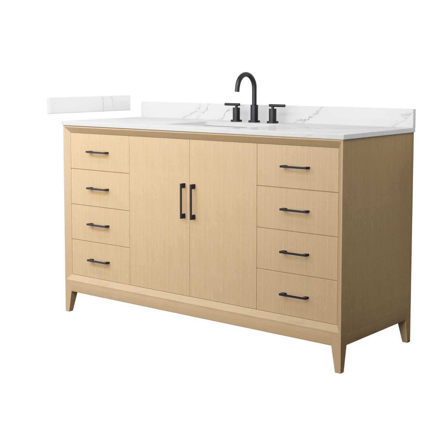 Wyndham Janna 60 Inch Single Bathroom Vanity in White Oak - Luxe Bathroom Vanities