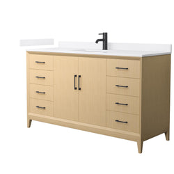 Wyndham Janna 60 Inch Single Bathroom Vanity in White Oak - Luxe Bathroom Vanities
