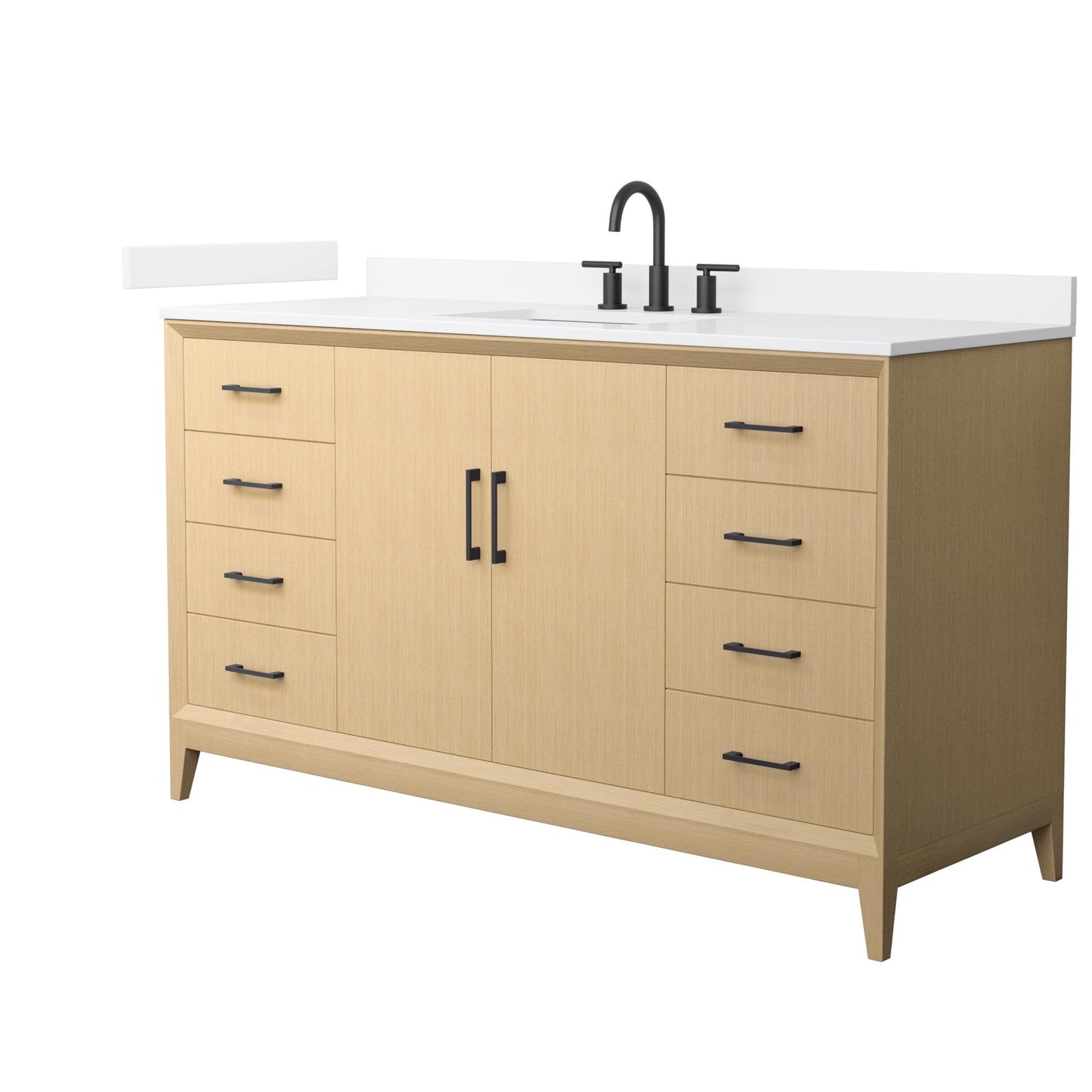 Wyndham Janna 60 Inch Single Bathroom Vanity in White Oak - Luxe Bathroom Vanities