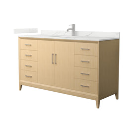 Wyndham Janna 60 Inch Single Bathroom Vanity in White Oak - Luxe Bathroom Vanities