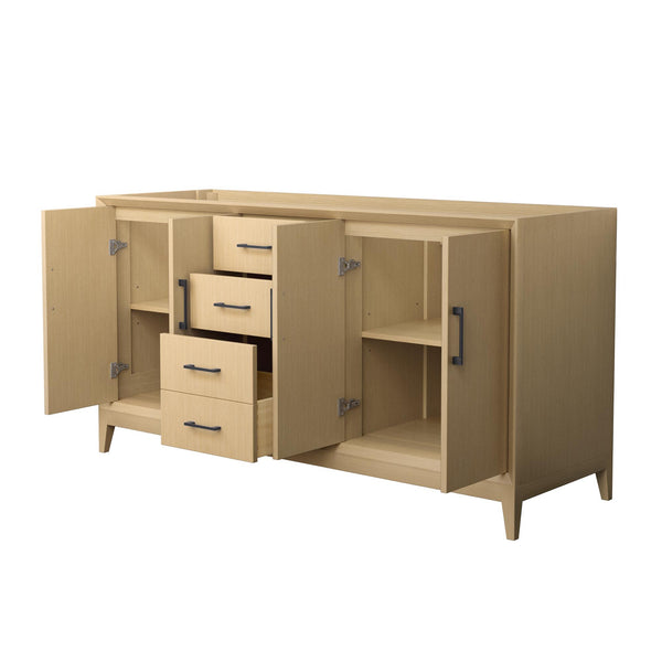 Wyndham Janna 66 Inch Double Bathroom Vanity in White Oak No Countertop No Sink - Luxe Bathroom Vanities