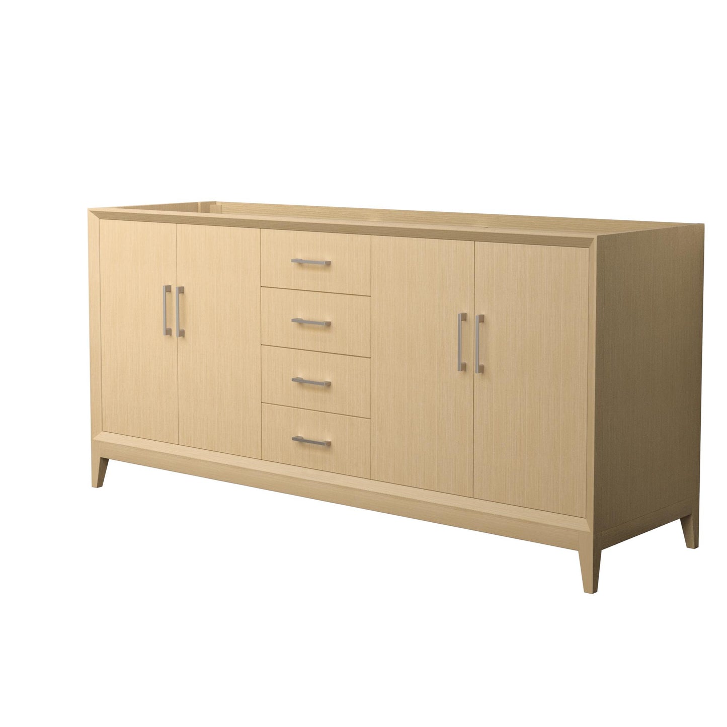 Wyndham Janna 72 Inch Double Bathroom Vanity in White Oak No Countertop No Sink - Luxe Bathroom Vanities