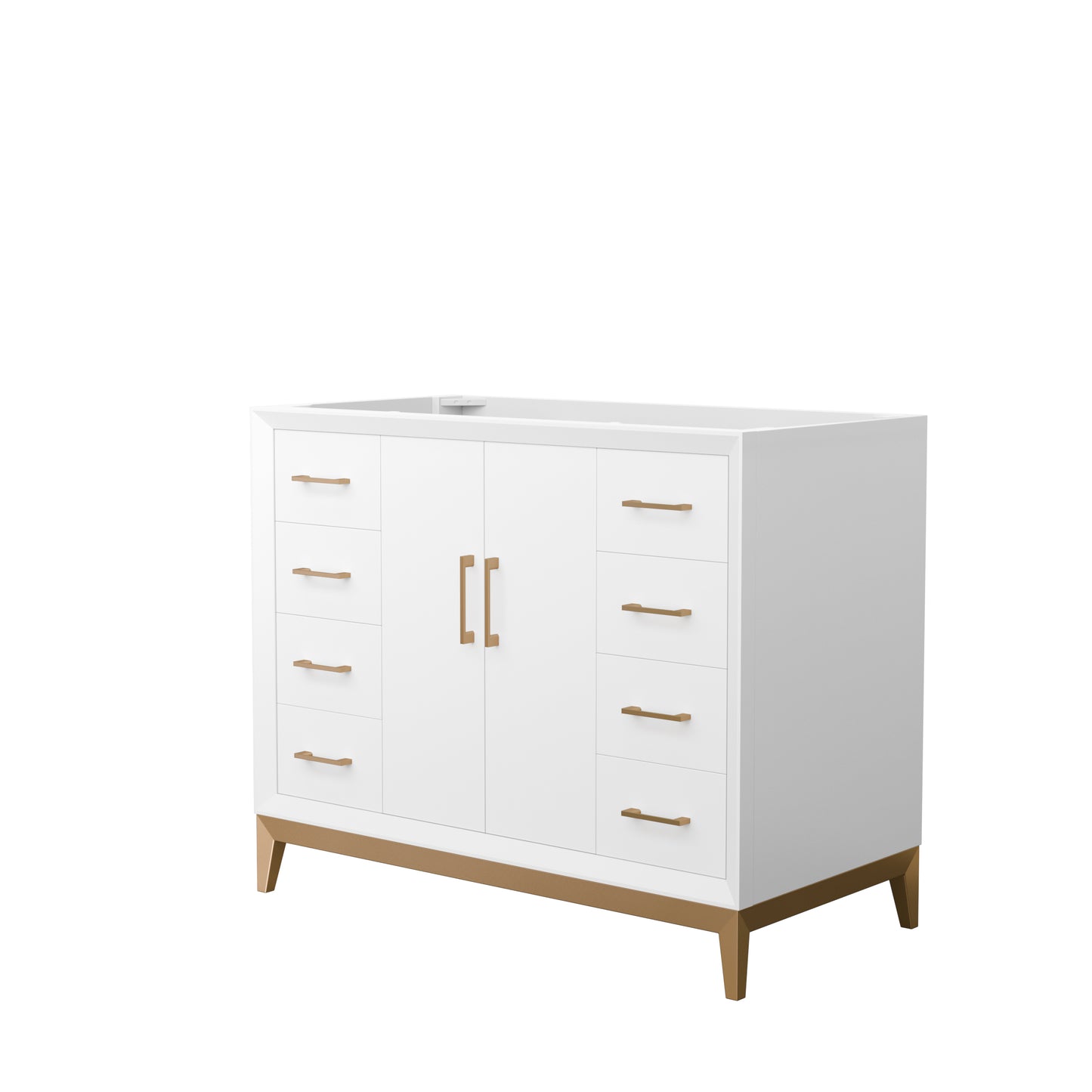 Wyndham Collection Amici 42 Inch Single Bathroom Vanity in White, No Countertop, No Sink - Luxe Bathroom Vanities