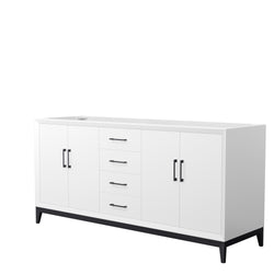 Wyndham Collection Amici 72 Inch Double Bathroom Vanity in White, No Countertop, No Sink - Luxe Bathroom Vanities