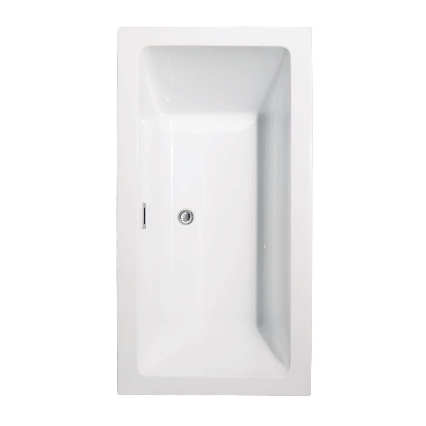 Wyndham Collection Melody 60 Inch Freestanding Bathtub in White with Floor Mounted Faucet, Drain and Overflow Trim - Luxe Bathroom Vanities