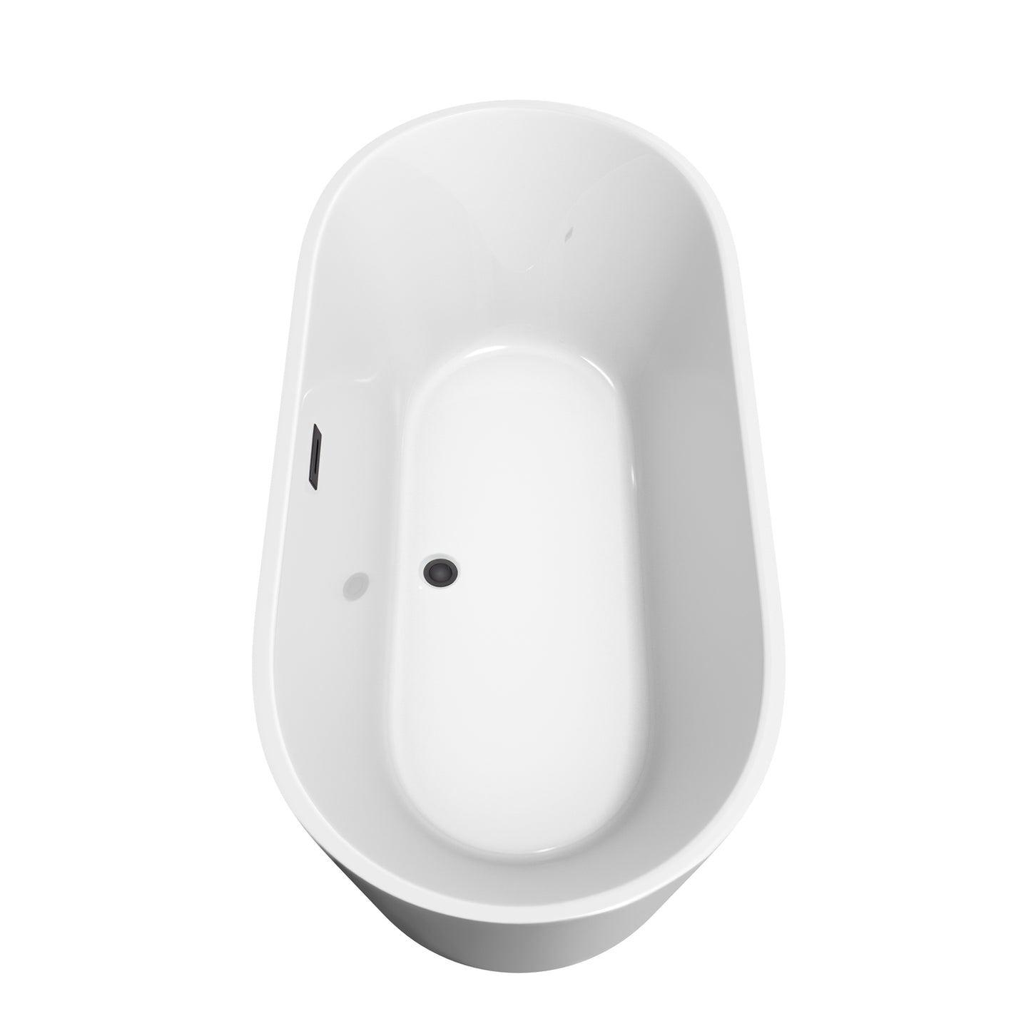 Wyndham Collection Carissa 67 Inch Freestanding Bathtub in White with Floor Mounted Faucet, Drain and Overflow Trim in Matte Black - Luxe Bathroom Vanities