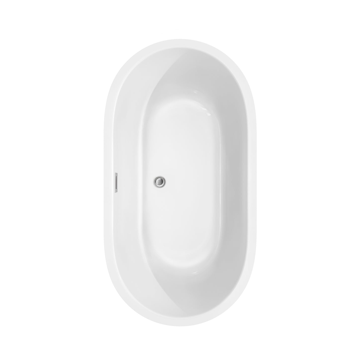 Wyndham Collection Juliette 60 Inch Freestanding Bathtub in White with Floor Mounted Faucet,  Drain and Overflow Trim - Luxe Bathroom Vanities