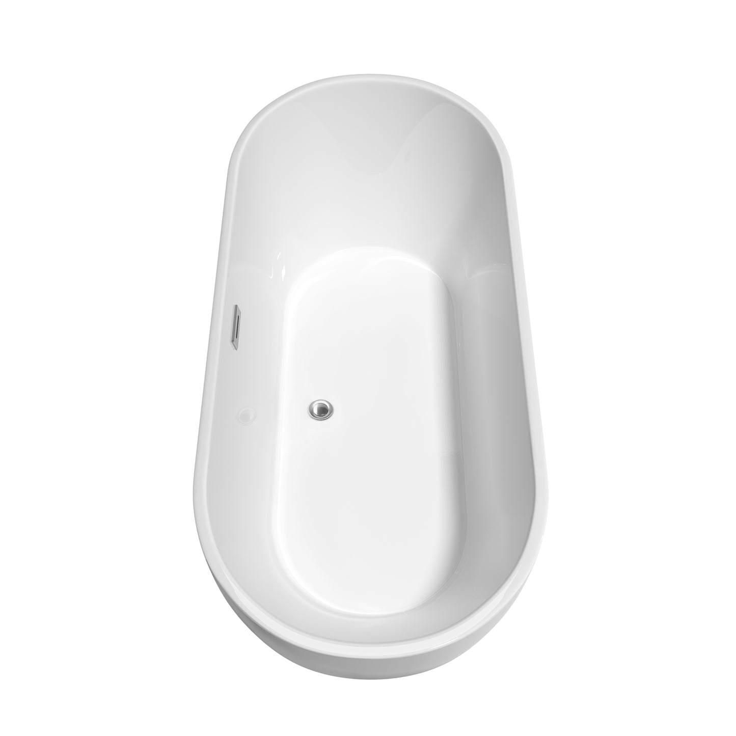 Wyndham Collection Brooklyn 67 Inch Freestanding Bathtub in White with Floor Mounted Faucet, Drain ,Overflow Trim - Luxe Bathroom Vanities