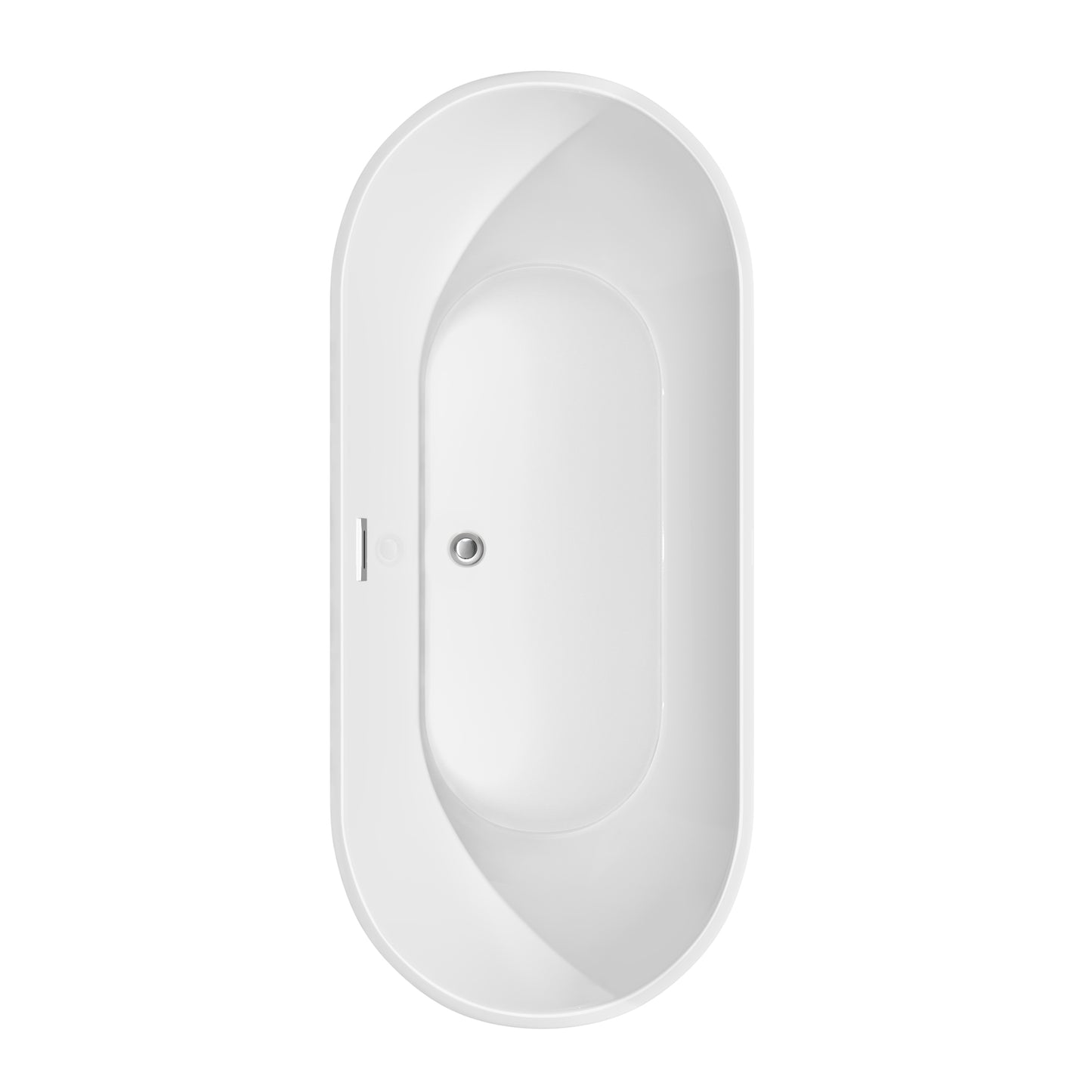 Wyndham Collection Brooklyn 67 Inch Freestanding Bathtub in White with Floor Mounted Faucet, Drain ,Overflow Trim - Luxe Bathroom Vanities