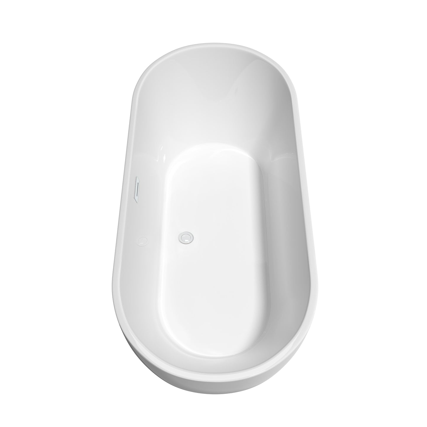 Wyndham Collection Brooklyn 67 Inch Freestanding Bathtub in White with Floor Mounted Faucet, Drain ,Overflow Trim - Luxe Bathroom Vanities
