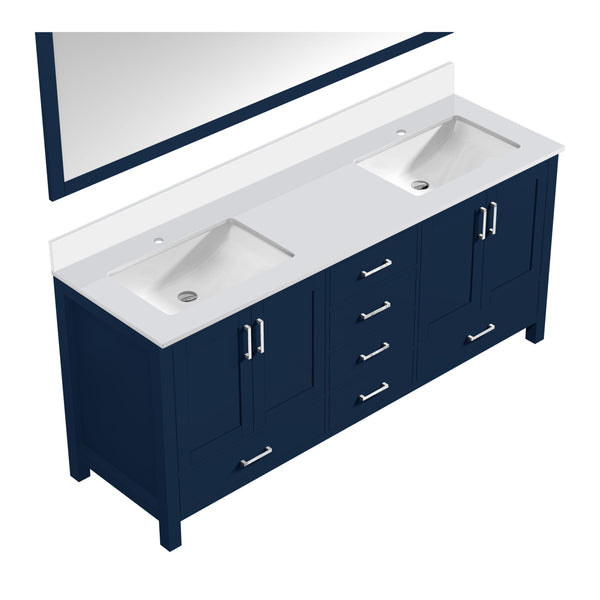 Lexora Collection Jacques 80 inch Double Bath Vanity, Top, and 30 inch Mirrors - Luxe Bathroom Vanities