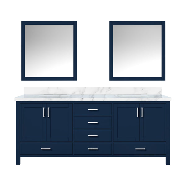 Lexora Collection Jacques 80 inch Double Bath Vanity, Top, and 30 inch Mirrors - Luxe Bathroom Vanities