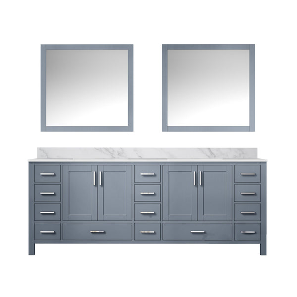 Lexora Collection Jacques 84 inch Double Bath Vanity, Top, and 34 inch Mirrors Set - Luxe Bathroom Vanities