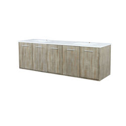 Lexora Collection Fairbanks 72 inch Rustic Acacia Double Bath Vanity and Cultured Marble Top - Luxe Bathroom Vanities